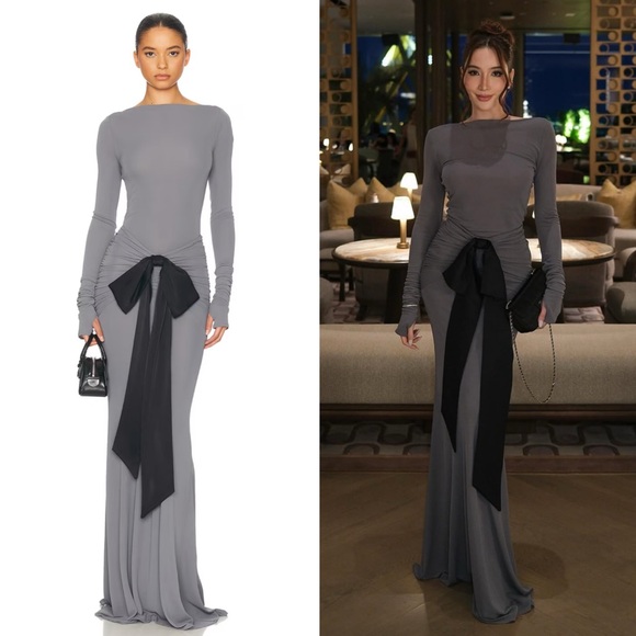 Helsa Dresses & Skirts - Helsa Jersey Long Sleeve Top and The Althea Jersey Skirt With Bow Size Small